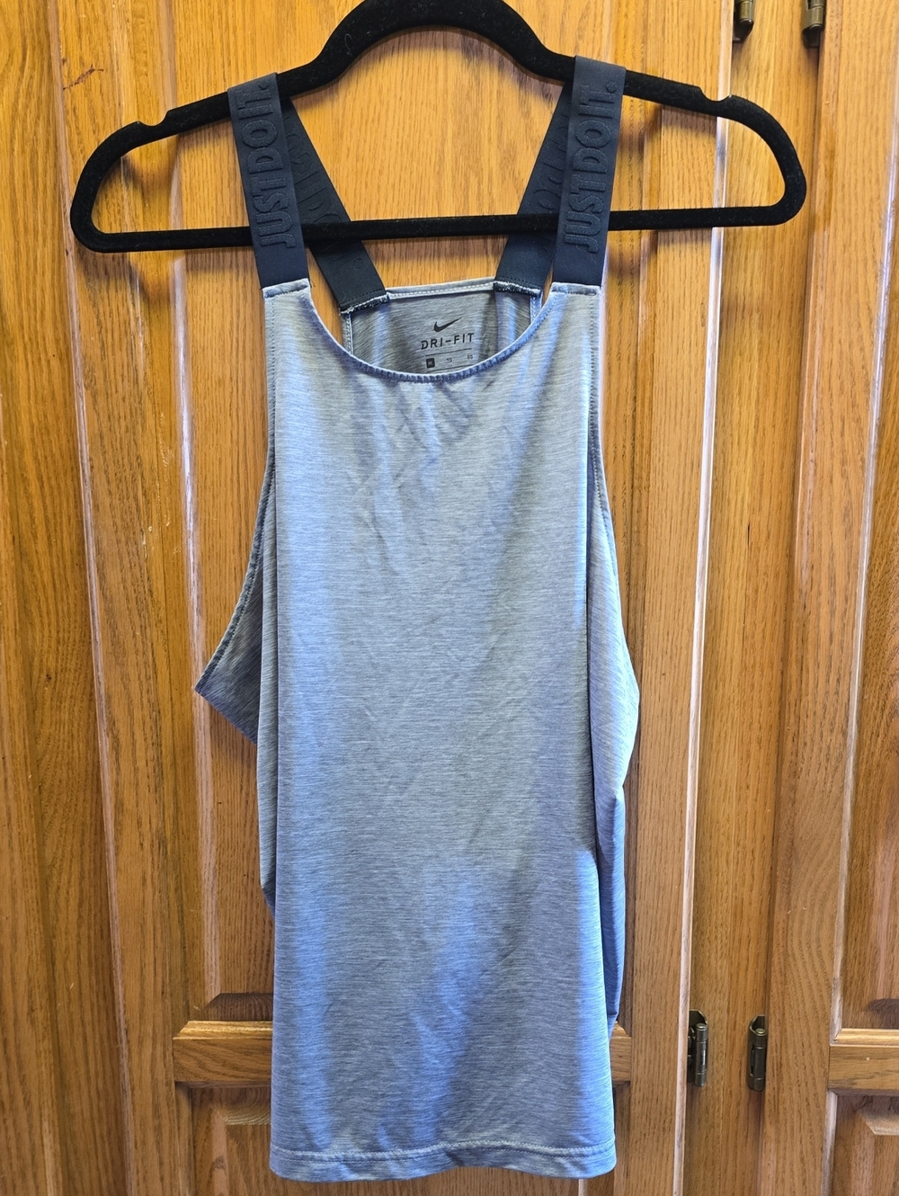 Nike Dri Fit Shred Tank Top Women's XL Gray Loose Fit Scoop Neck